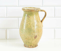 Old ceramic sherd with a greenish-yellow glaze - jug, jug, jug, folk art
