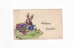 H:36 Húsvéti Üdvözlő kártya-képeslap (kézzel készült)