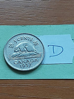 Canada 5 cents 1937 vi.King George, nickel #d