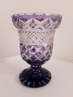 Old polished purple crystal goblet