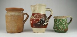 1Q632 old three-piece folk pottery object