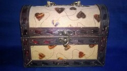 Small decorative box with copper fittings