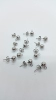 Stainless steel plug-in ball earring base + back fastener (1 pair)