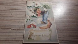 The old greeting card shown in the photos is for sale. In the condition shown in the pictures.