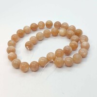 Peach moonstone mineral pearl 9 - 10 mm (aa quality)