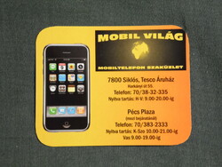 Kártyanaptár,kisebb méret, Mobil Világ  mobiltelefon üzlet, Pécs,Siklós,  2009, (6)
