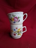 Kahla and Zsolnay fabulous floral cups mug cocoa mugs nostalgia porcelain for sale together