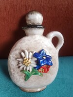 Antique marked hummel goebel cognac pourer decorated with alpine flowers