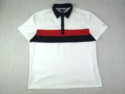 Original tommy hilfiger (2xl) elegant short-sleeved men's shirt collar cotton t-shirt