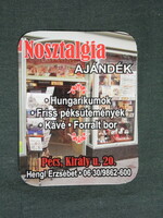 Kártyanaptár, kis méret,Hengl Erzsébet, Nosztalgia ajándék üzlet, Pécs,  2009, (6)