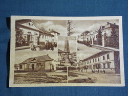 Postcard, Jánoshalma mosaic details, folk shop, vocational school, monastery, monument