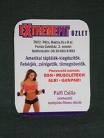 Kártyanaptár, kis méret, Extremefit üzlet, táplálék kiegészítők, női modell, Pécs, 2009, (6)