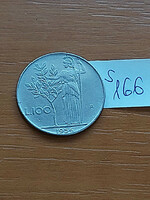 Italy 100 lira 1956 r, Minerva (Roman goddess) olive branch, stainless steel s166