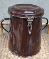 5 L Bonyhád enameled fat can, brown color