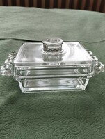 Glass cheese and butter holder