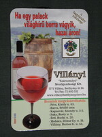 Card calendar, Villány red wine, Villány szársomlyó winery, 2009, (6)