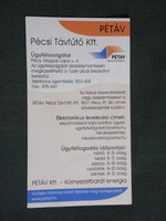 Kártyanaptár, kis méret, PÉTÁV távfűtő Kft, Pécs, ügyfélszolgálat, 2009, (6)