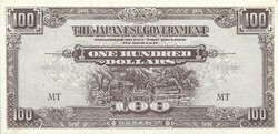 100 dollár 1944 Malaya Japán megszállás Gyönyörű