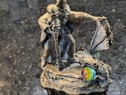 Mítosz és varázslat a sárkány száműzése ón figura varázsló szobor  lakberendezési tárgy kristály