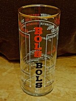 Vintage bols cocktail glass measuring mixer, with recipes.