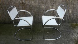 2 Pcs tubular frame retro chairs / bauhaus.