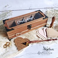 Creative guestbook - natural box with paper hearts