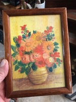 Biró Eszter virágcsendélete, akvarell, 22 x 16 cm-es nagyságú.