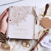 Creative guest book - milk chocolate mandala book box with hearts