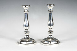 Pair of silver antique candle holders