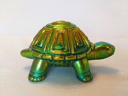 Zsolnay golden-green eosin turtle. Flawless!