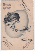 H:105 Easter antique greeting card 1909