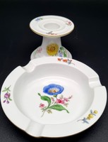 Antique Meissen candle holder and ashtray, flawless!