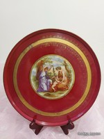 Bécsi antik,nagy méretű porcelán jelenetes tál,tányér.