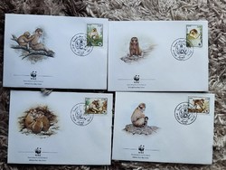 Algeria 4 envelopes with stamps! Monkey!