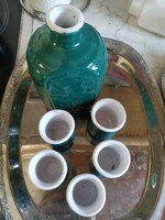 Ceramic brandy butykos + 5 cups