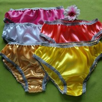 Fen48.4.5 - 5pcs women's underwear - traditional style satin panties l/44-46