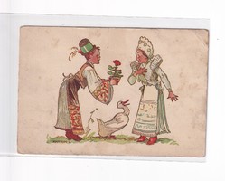 H:102 Easter antique greeting card postman 