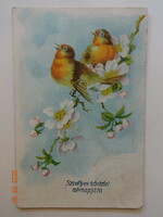 Old graphic name day greeting card - birds (1939)