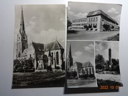 2 old postcards together: Bátaszék, rk. Church + mosaic, 50s, 70s