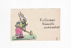 H:80 Húsvéti Üdvözlő üdv.kártya-képeslap "kézzel rajzolt lap"