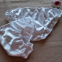 Fen56.3 - 2pcs white swallow-type men's satin panties, underpants