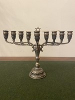 Hanukkah menorah in silver