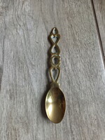Szépséges régi réz kávéskanál (12,3x2,5 cm)