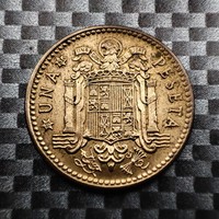Spain 1 peseta, 1953 61 on the star