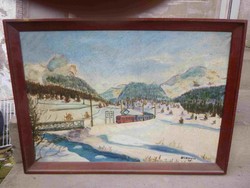 Winter landscape with train (+ gift)