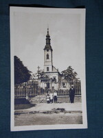 Képeslap, Zirc Apátsági templom, látkép részlet, 1923-