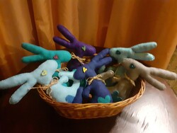Handcrafted unique Easter or just lovable rabbits, made of wool felt