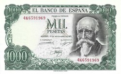 1000 peseta pesetas 1971 Spanyolország 1. Gyönyörű