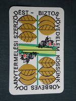 Card calendar, tobacco production contract, graphic artist, tractor, combine, 1967, (6)