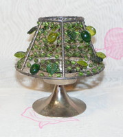 Lamp-shaped beaded candle holder